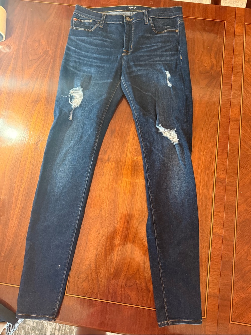 Hudson Jeans Dark Blue Distressed Skinny Jeans